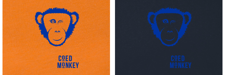 Royal ink on orange vs navy